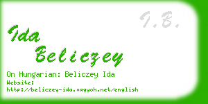 ida beliczey business card